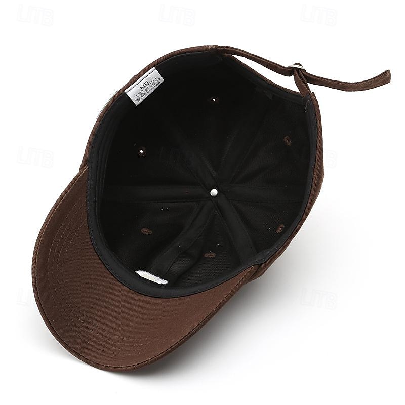 Herr Basebollkeps Solhatt Trucker Hat Svart Brun Bomull Broderad Mode Ledigt Gata Dagligen Bokstav Justerbara Solskyddskräm Andningsfunktion 2025 - $7.49 –P4