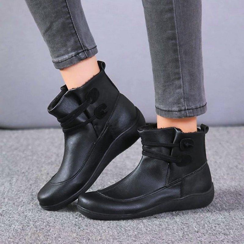 bottines décontractées marron pour femmes avec sangles à double boucle - chaussures confortables au quotidien pour l'automne et l'hiver de 2025 ? $29.99 –P1