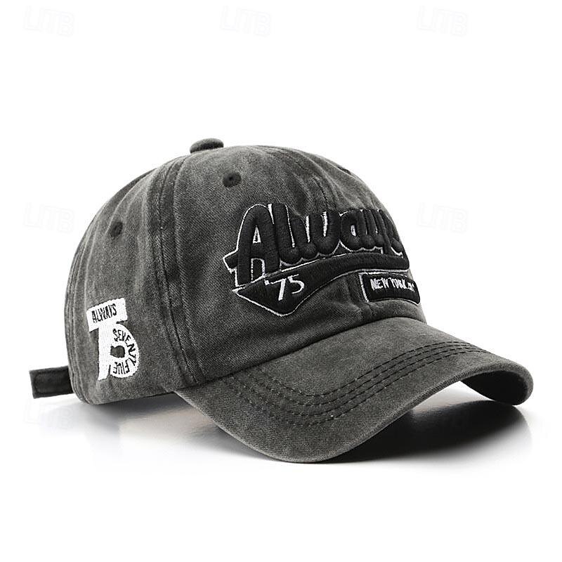 Herr Basebollkeps Solhatt Trucker Hat Svart Gul Bomull Broderad Mode Ledigt Gata Dagligen Bokstav Justerbara Solskyddskräm Andningsfunktion 2025 - €6.99 –P1
