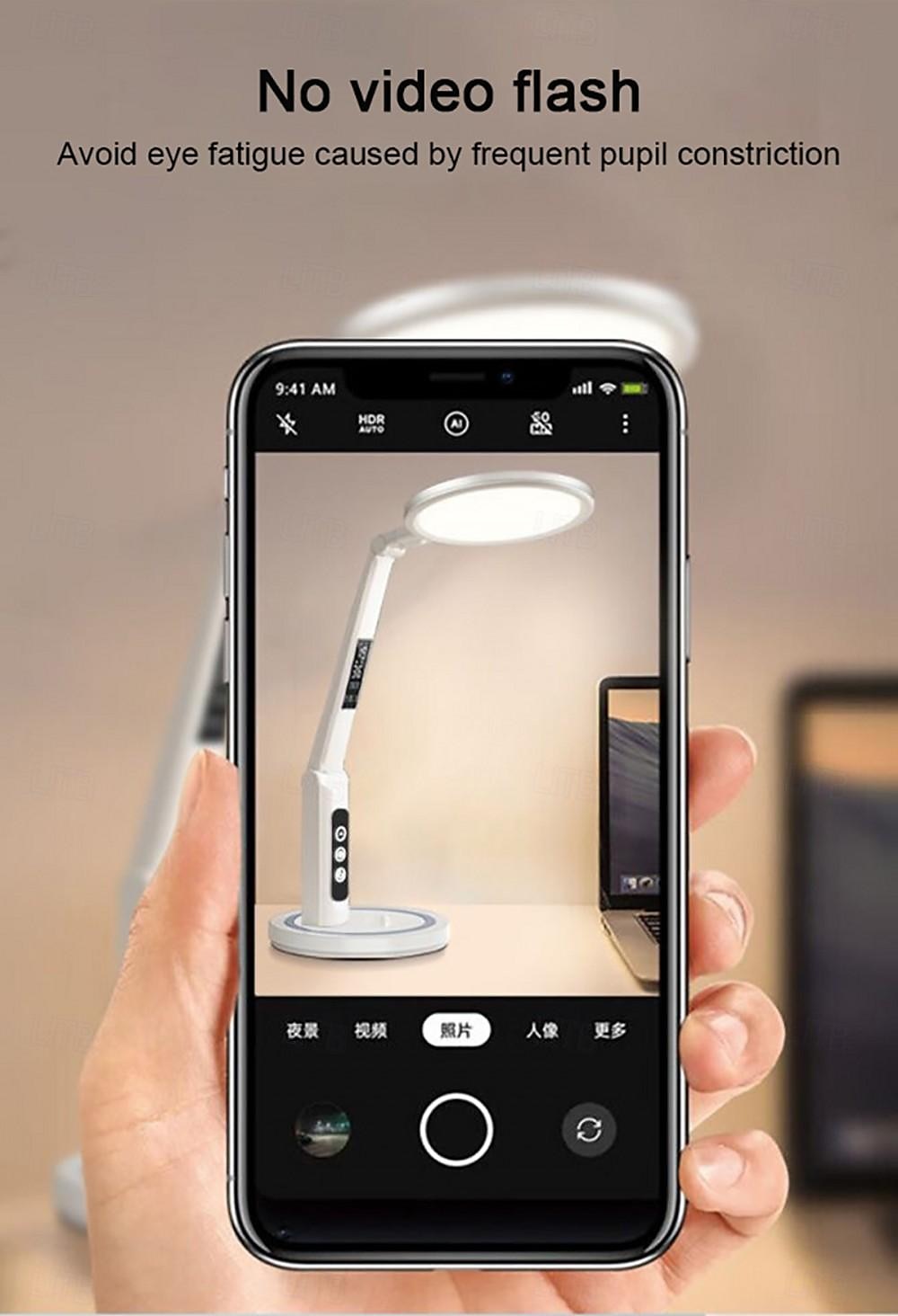 LED Desk Lamp Clock Table Lamp, USB Chargeable Dimmable Desk Lamp Plug-in LED Light Foldable Eye Protection Reading Night Light Dimmable Study table Lamp for Home Study Reading Night Light 2025 - $37.99 –P9