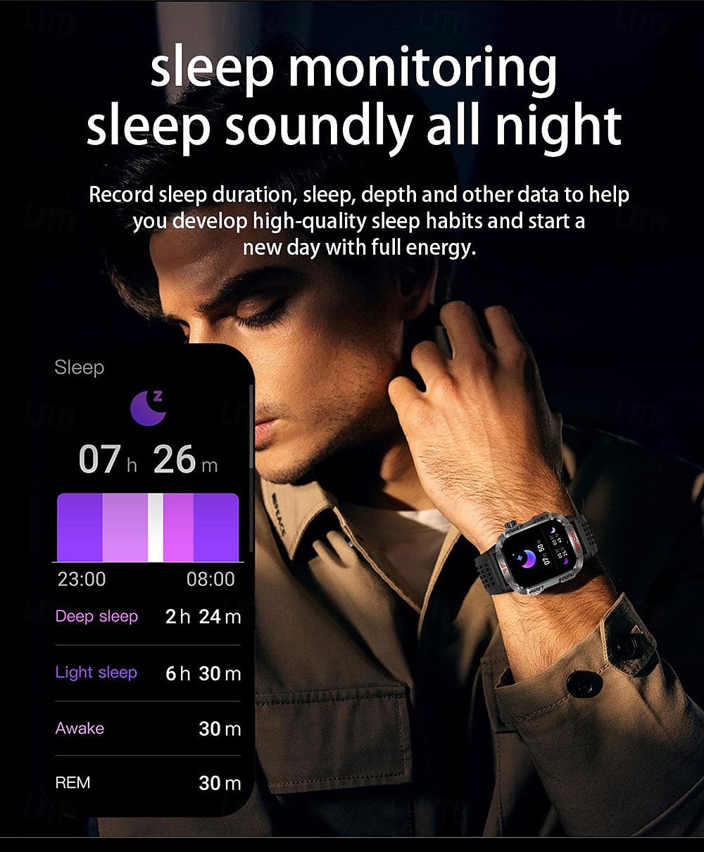 2025年 2024年新作アウトドアスポーツ高度気圧コンパスBluetooth通話スマートウォッチLEDライト付きマネーチェック機能付きスマートウォッチ  コレクション – $46.99 –P12
