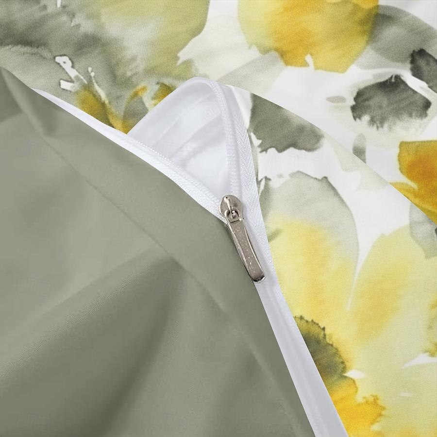 Yellow Floral 3-Piece Duvet Set for Summer Soft Skin Friendly Long Lasting 1 Duvet Cover 2 Pillowcases 2025 - $30.99 –P10