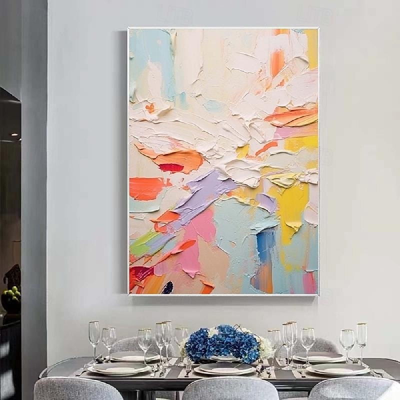 buntes Messergemälde großes handgemachtes buntes abstraktes Gemälde strukturiertes abstraktes Gemälde handgemalte abstrakte Kunst buntes Gemälde große Leinwandkunst moderne Kunst Malerei 2025 - $116.99 –P5