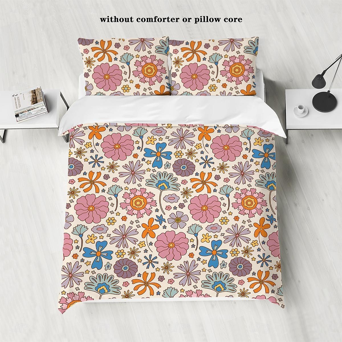 fresca stampa floreale set da 3 pezzi di copripiumini per camere d'albergo camere per gli ospiti comodo set di biancheria da letto 1 copripiumino 2 federe del 2025 a $30.99 –P5