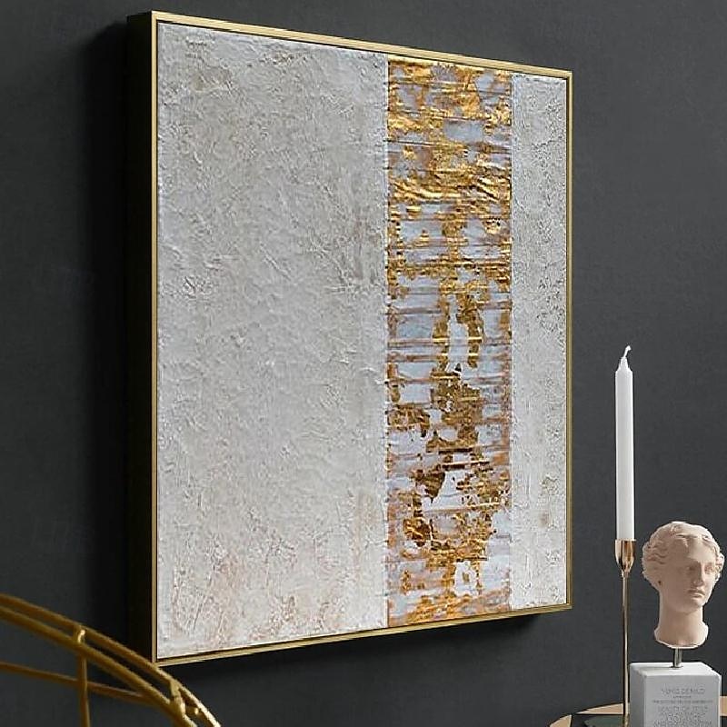 abstraktes goldenes Ölgemälde auf Leinwand, handgefertigt, modernes Ölgemälde, handgemalt, großes abstraktes Ölgemälde, Wandkunst, Gemälde für die Heimdekoration 2025 - $125.99 –P10