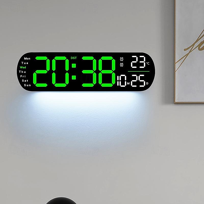 1pc LED Night Light 8 Colors, Multi-functional Short LED Display Clock  with Temperature Week and Calendar Remote Control 12/24 Hour Digital Smart Wall Clock with Atmosphere Light 1 Color Adjustment 2025 - $45.99 –P4