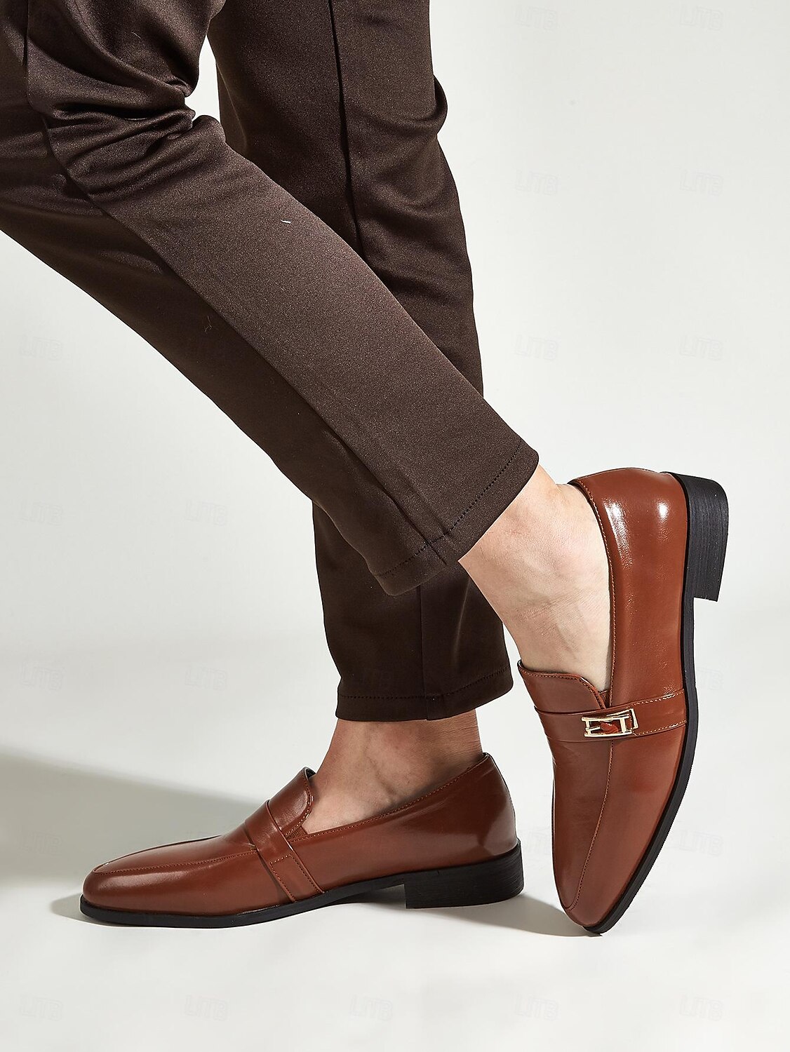 ανδρικά μαύρα loafers από ψεύτικο δέρμα – slip-on dress παπούτσια με μεταλλική προφορά για επαγγελματικούς, γραφείο και επίσημες περιστάσεις 2025 - $59.99 –P1
