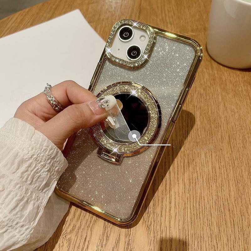 2025年 電話 ケース 用途 iPhone 17 Pro Max 17 Air 16 15 14 Pro Max Plus 13 12 11 Pro Max バックカバー スタンド付き ブリンブリングリッターシャイニー 耐衝撃 TPU 仕上げ コレクション – $9.99 –P2
