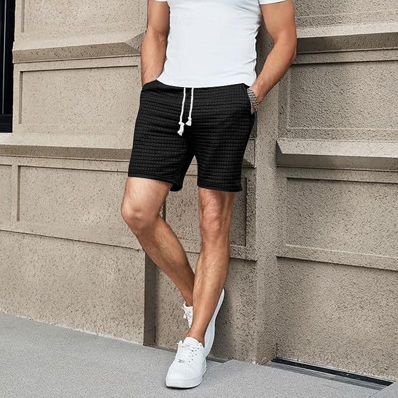Herren Waffel-Shorts Sweatshorts Kurze Hose Shorts Kurze Hosen Sommer-Shorts Tasche Kordelzug Elastische Taille Glatt Komfort Kurz Sports Outdoor Täglich Ausgehen Modisch Brautkleider schlicht 2026 - $17.99 –P5