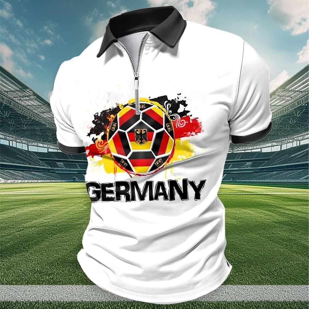 Per uomo Veterani Patriottico Polo con zip Maglia da golf Manica Corta Magliette polo Camicie con Colletto Abbigliamento casual alla moda Abbigliamento da vacanza Abiti da festa Stampa 3D Polo con del 2025 a $22.99 –P4