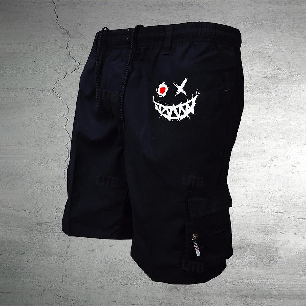 Herr Taktiska shorts Cargo-shorts Shorts Snörning Elastisk midja Flera fickor Tecknat Bärbar Kort Utomhus Dagligen Camping och vandring Mode Klassisk Svart Armégrön 2025 - $18.99 –P1