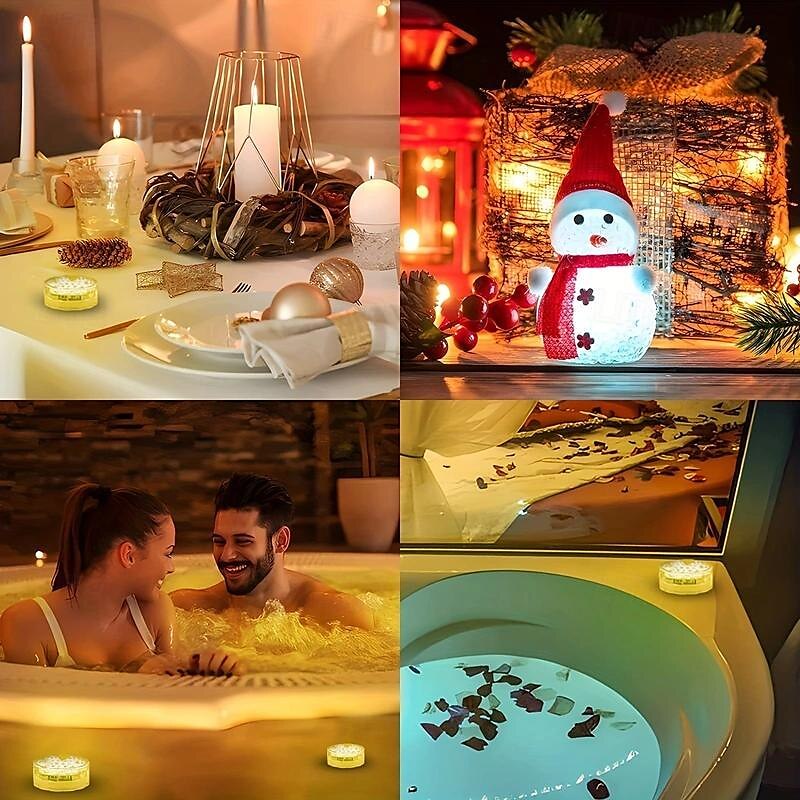 2pcs RGB LED Underwater Light, Waterproof Submersible LED Pool Pond Lights Illuminate Your Pool, Garden & More - Durable Waterproof Design for Year-round Decor - Ideal for Bathtub, Pond, Fountain, Spa 2025 - $17.99 –P7