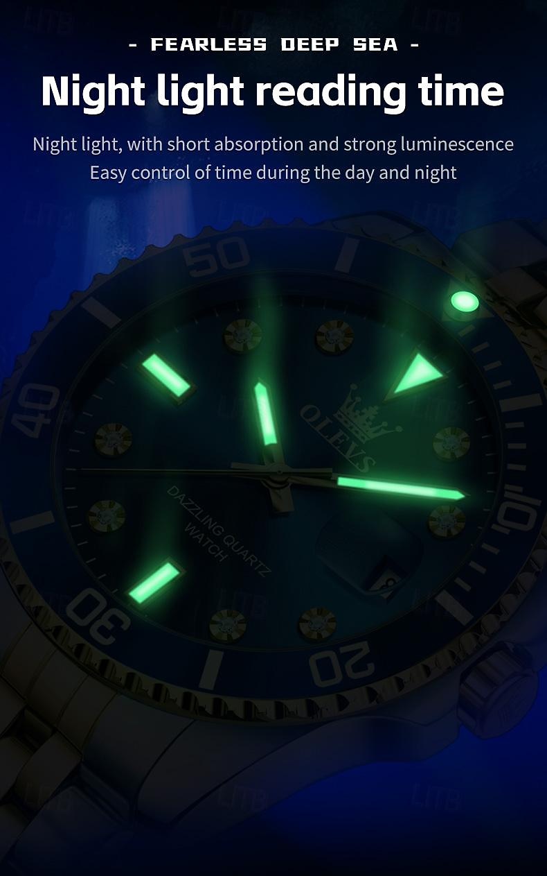 OLEVS Heren Quartz Horloge Buiten Sport Mode Polshorloge Luminieuze Kalender Waterdicht Decoratie Stalen Horloge 2026 - $39.99 –P11