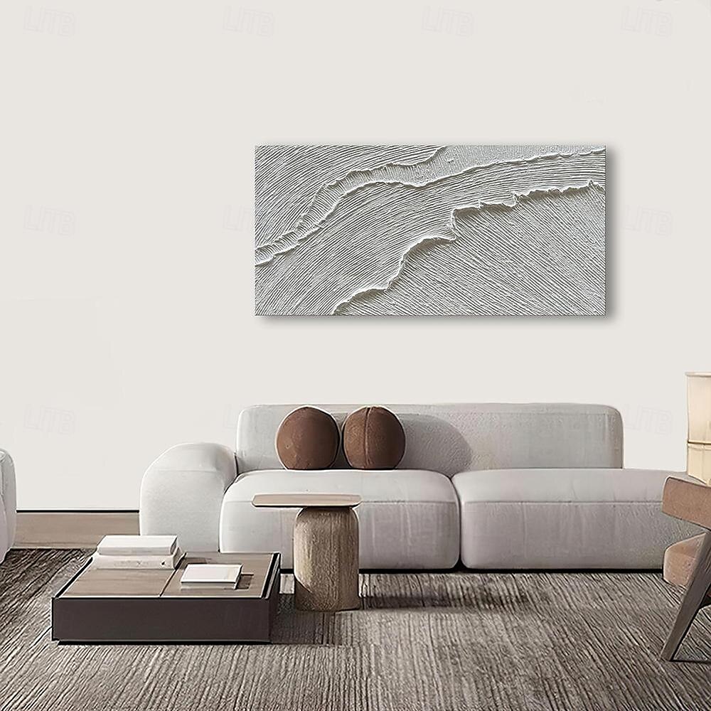 peinture à l'huile faite à la main toile mur art décoration moderne simple texture abstraite blanc pour la décoration intérieure roulé sans cadre peinture non étirée de 2025 ? $91.99 –P2