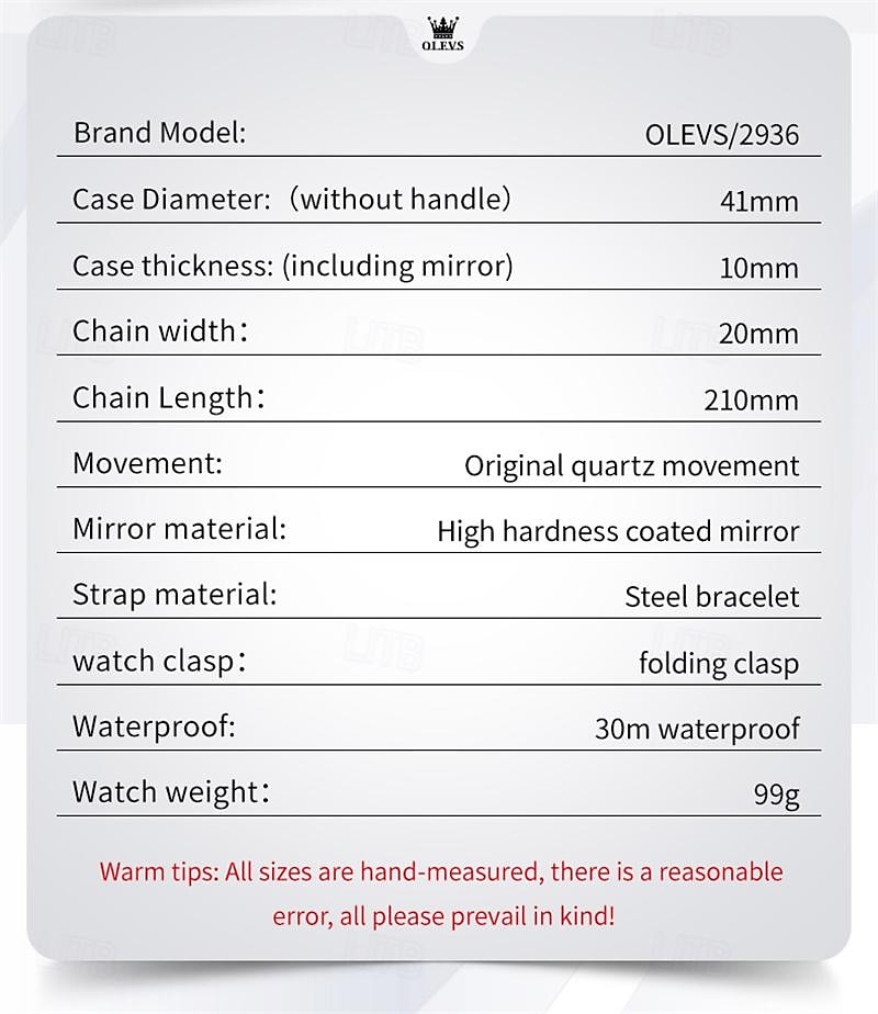 New Olevs Brand Business Men'S Watch Luminous Chronograph 24-Hour Indication Fashion Trend Leisure Multifunction Quartz Watch Steel Belt Waterproof Sports Men'S Wristwatch 2025 - $31.99 –P17