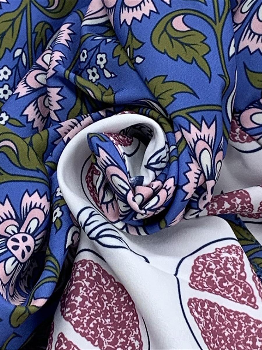 Femme robe longue robe boheme Bohème Vacances Rendez-vous Standard Floral Demi Manches Col V Bleu Eté de 2025 ? $33.99 –P5