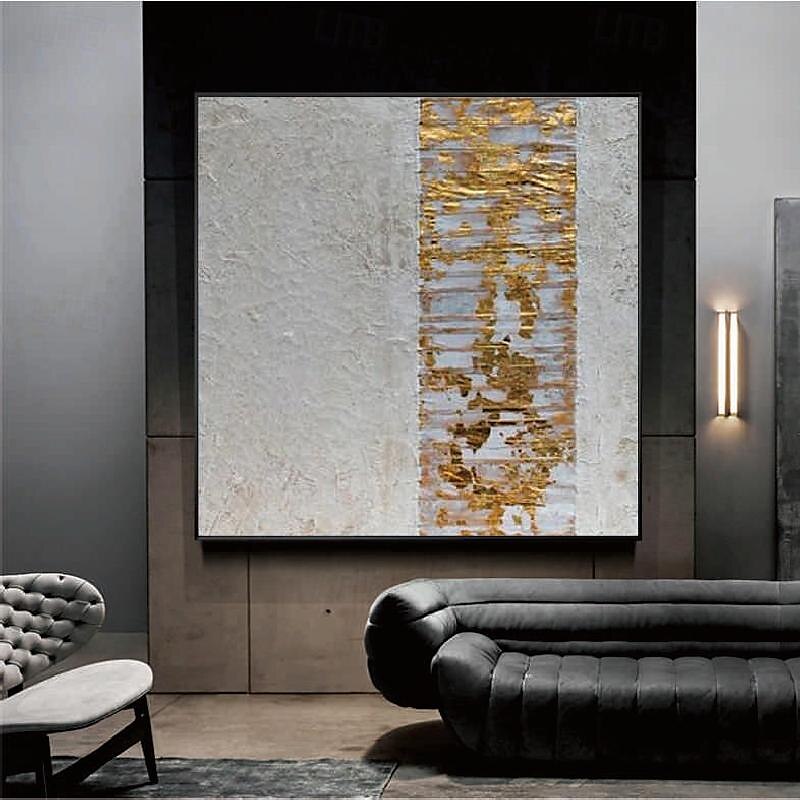 abstraktes goldenes Ölgemälde auf Leinwand, handgefertigt, modernes Ölgemälde, handgemalt, großes abstraktes Ölgemälde, Wandkunst, Gemälde für die Heimdekoration 2025 - $125.99 –P11