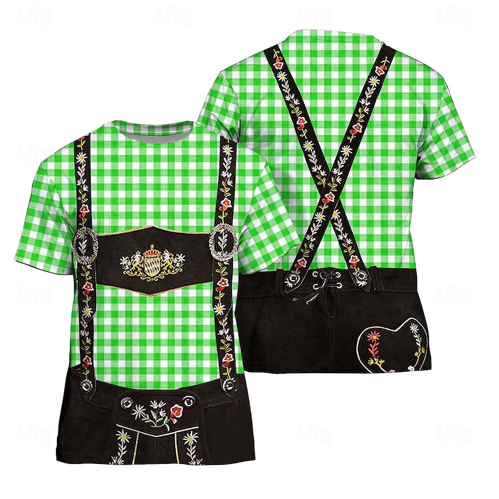 Októberi fesztivál bajor Póló lederhosen 3D Grafikus Kompatibilitás Férfi Felnőttek Farsang Októberi fesztivál 3D nyomtatás Parti Alkalmi / Napi 2025 - $17.49 –P4