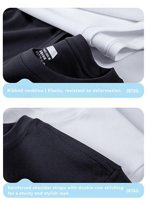 Women's T Shirt Plain Basic Basic Short Sleeve Crew Neck Regular Tops Daily Black White Summer 2025 - $38.99 –P12