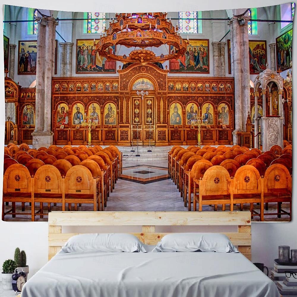 2026年 ヴィンテージ 城内 吊り下げタペストリー 壁アート 大型タペストリー 壁画 装飾 写真 背景 ブランケット カーテン 自宅 寝室 リビングルーム 装飾  コレクション – $20.99 –P5