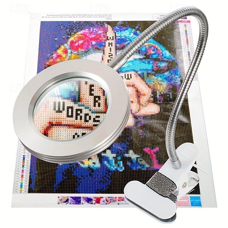 Lámpara de escritorio con lupa LED 5x con abrazadera, alimentación USB con cuello de cisne flexible y abrazadera, 3 modos de color, 10 niveles de brillo, manos libres, perfecta para pintar diamantes, leer, hacer manualidades, coser y soldar 2025 - $17.49 –P2