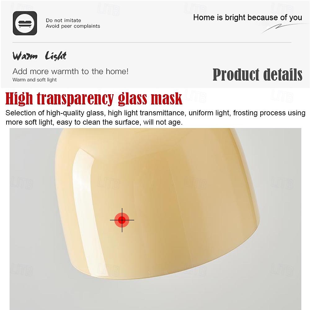 LED Pendant Light 3-Color Light 19.5cm 1-Light Creative Hat-Shaped Glass Hanging Lamp Lampshade Flush Mount Ceiling Lighting Fixtures Nordic Minimalist Style Chandelier Bedside Study Children's Room 110-240V 2026 - $143.99 –P2