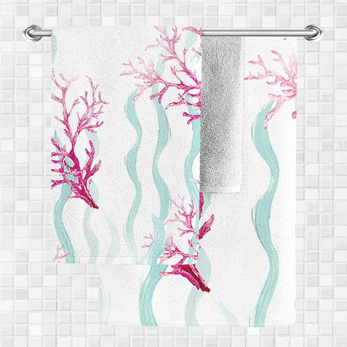 Ocean Series Seahorse Coral Print 100% Micro Fiber Beach Towel Oversized Soft and Quick-Dry, Absorbent, Soft, Versatile for Travel, Bath and Pool 2025 - $18.49 –P3