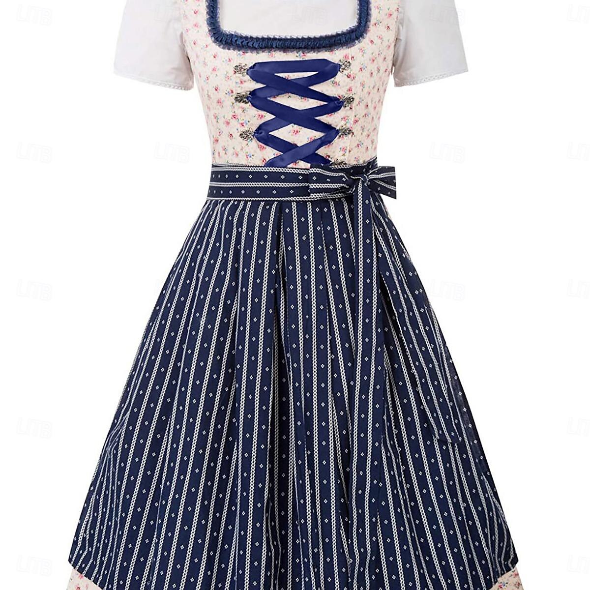 Oktoberfest Ruhák Dirndl Trachtenkleader Októberi fesztivál bajor Hagyományos viselet ruha Meadows Női Hagyományos stílusú ruha Blúzok Ruha Kötény 2025 - $44.99 –P3