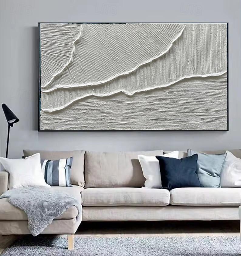 peinture à l'huile faite à la main toile mur art décoration moderne simple texture abstraite blanc pour la décoration intérieure roulé sans cadre peinture non étirée de 2025 ? $91.99 –P5
