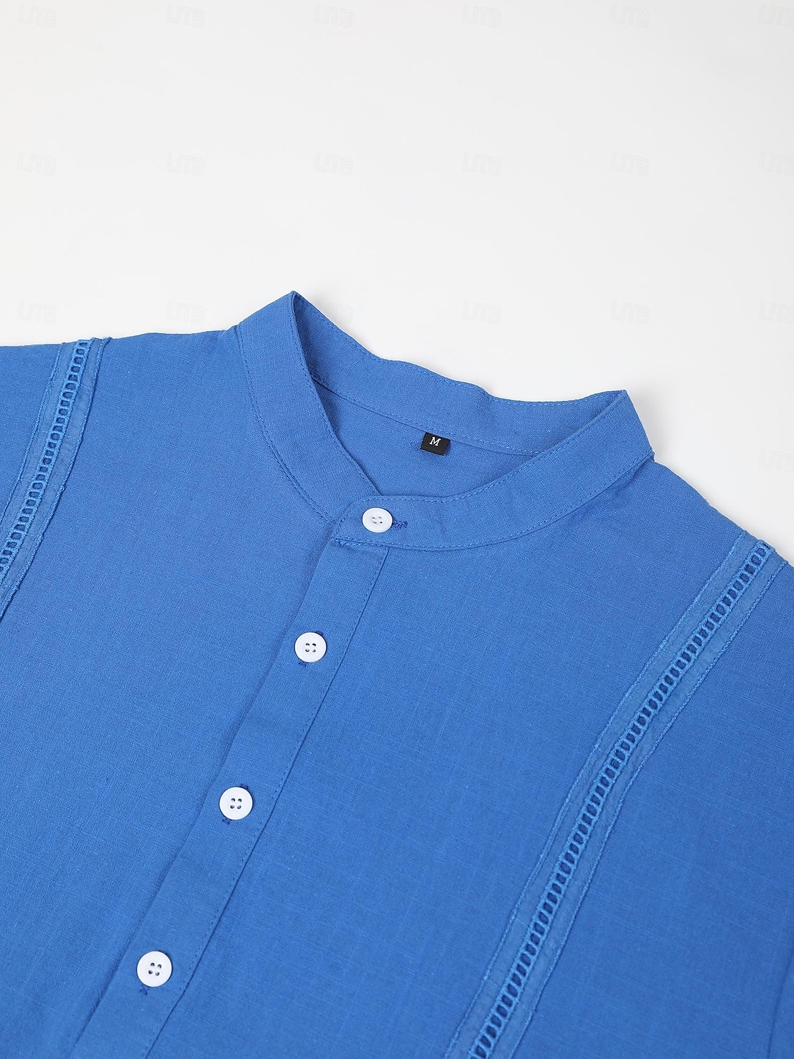 Per uomo Camicia camicia di lino Camicia Guayabera Camicia con colletto a fascia Camicia popover Camicia estiva Liscio Da mare Curise Bianco Blu reale Cachi Azzurro Manica corta Colletto Estate del 2025 a $21.99 –P5