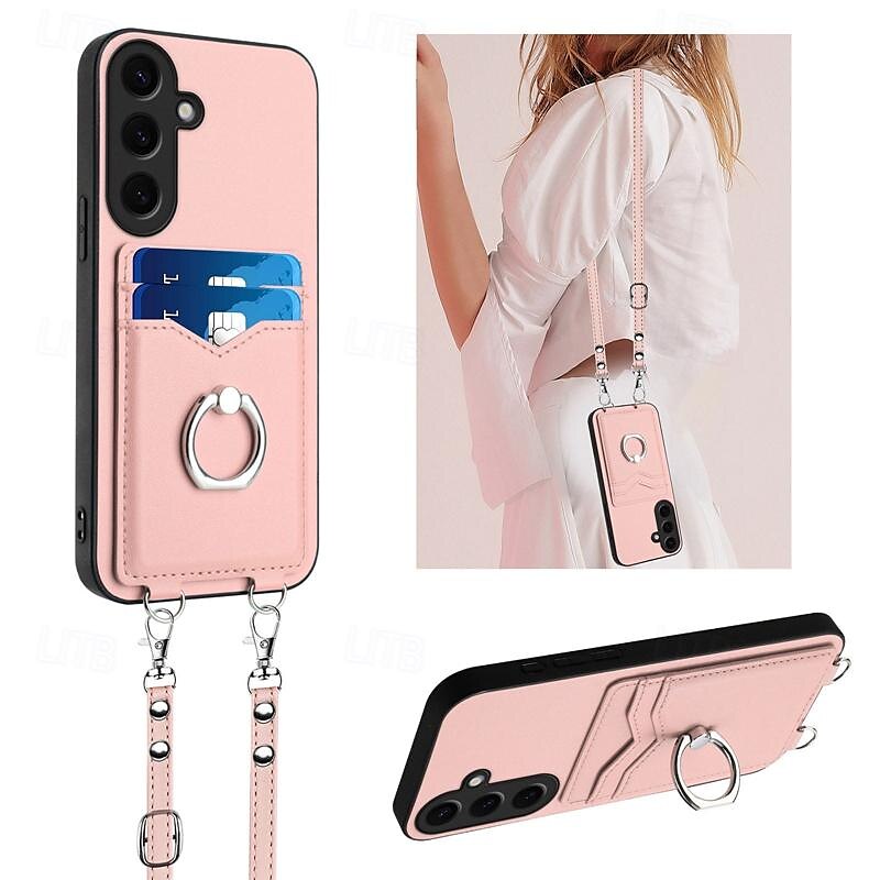 telefon Carcasă Pro Samsung Galaxy S24 Ultra Plus S23 Ultra Plus S22 Plus Ultra A55 A35 A25 A15 5G A54 A34 A14 A53 A33 A23 A13 S25 Ultra Zadní kryt Držák na prsteny s Lanyardem Slot pro kartu Retro 2025 - $18.99 –P2