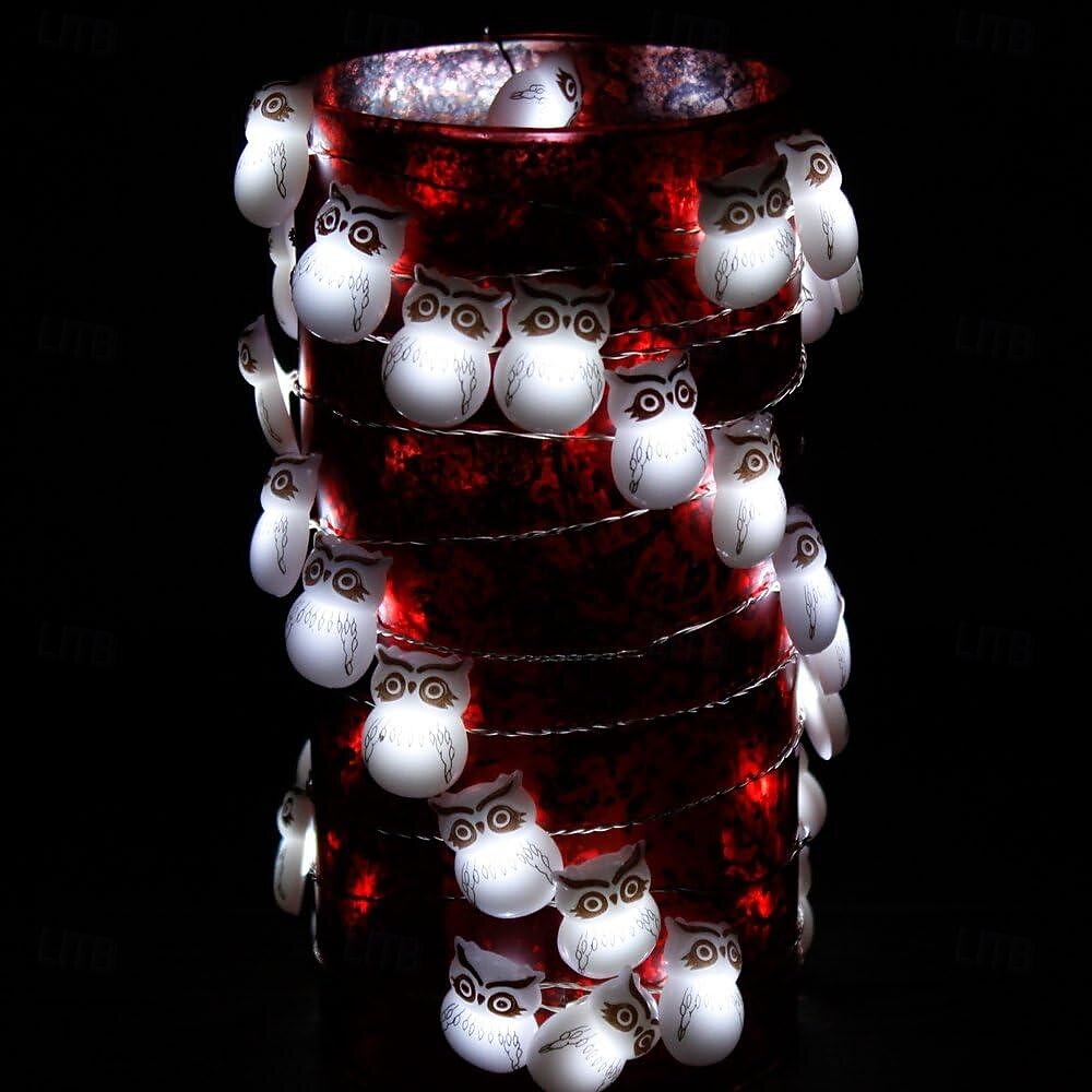 Owl Snow Bird String Lights Decorations, 3M-30LED Summer String Lights Battery Operated with Remote for Indoor, Christmas Tree Party Haunted Spooky Lights Halloween 2025 - $9.49 –P5