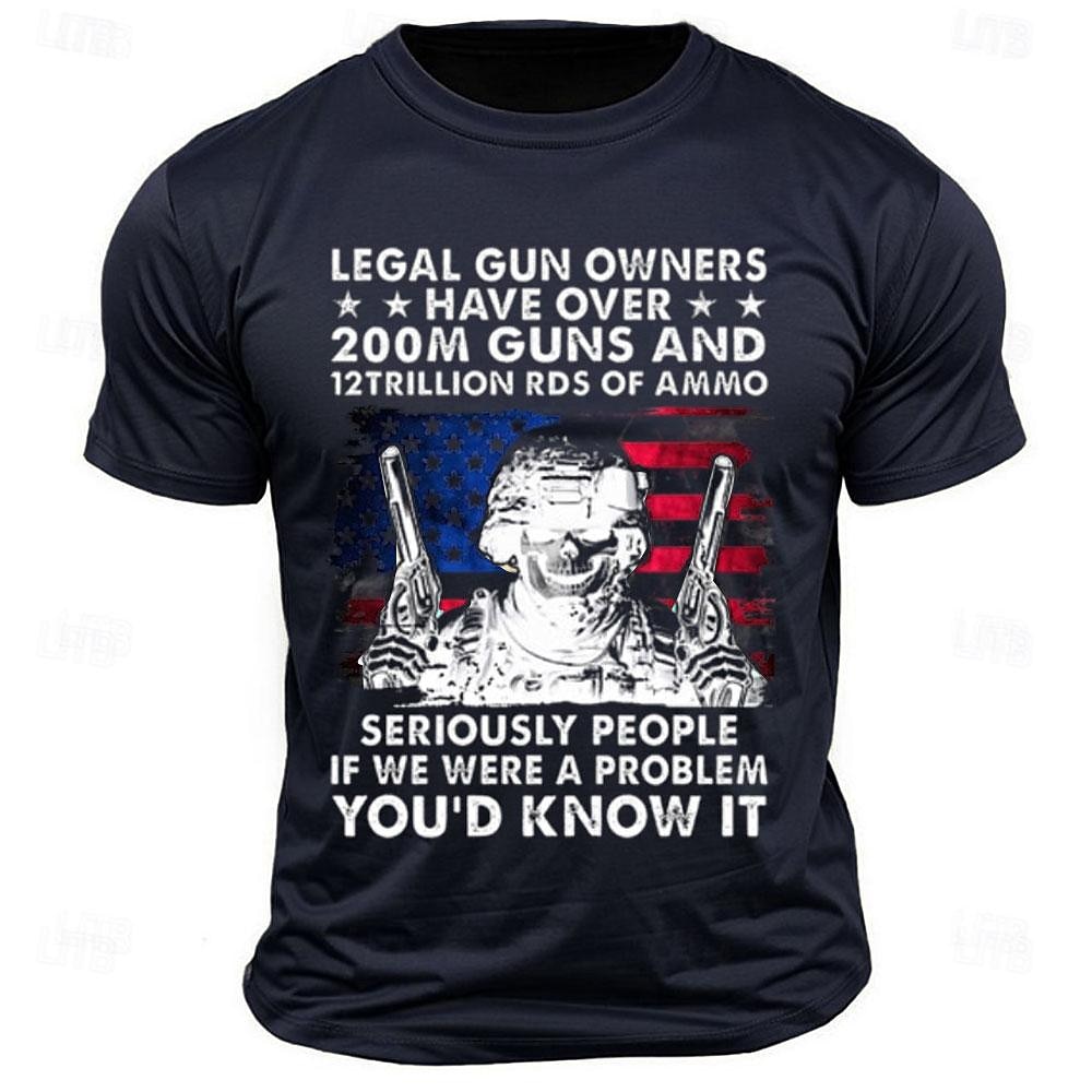2026 250° T-Shirt a Maniche Corte Girocollo Patriottica Patriota Bandiera Americana Veterano Casual Sport del 2026 a $17.49 –P4
