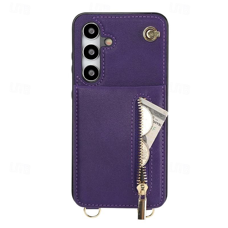 Phone Case For Samsung Galaxy S24 S23 S22 S21 S20 Ultra Plus FE S25 Ultra Back Cover Wallet Case Zipper with Lanyard Kickstand Retro TPU PU Leather 2025 - $23.99 –P19