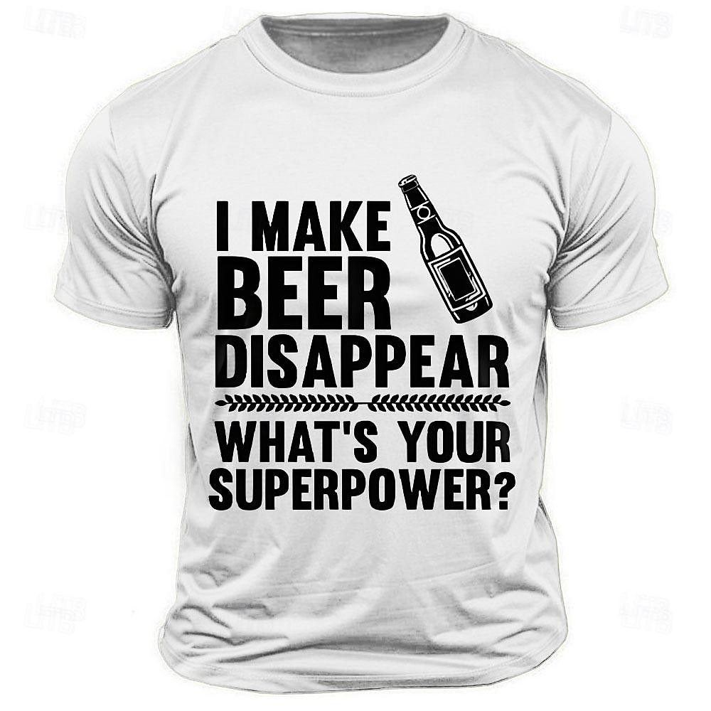 Homme Mot Lettre Drôle Bière T-shirt Coton Manche Courte Graphique Chemise Noir Blanche Vert Véronèse T-shirt confortable Rue Sport en Plein Air Vêtements de créateurs de mode de 2025 ? $15.99 –P4