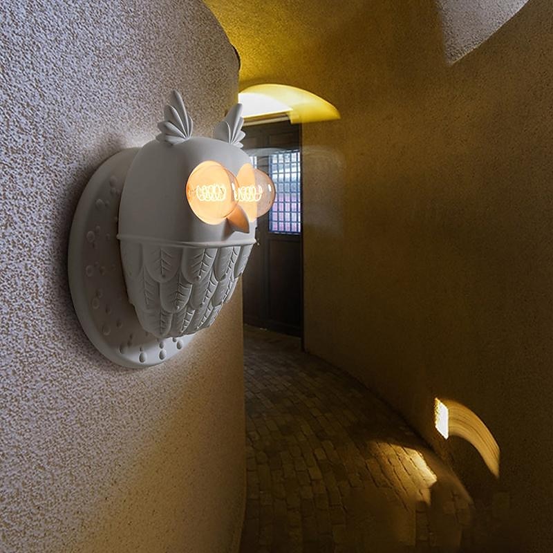 светодиодный настенный светильник для внутреннего освещения, теплый белый, 28/40 см, e27, винтажный, белый, настенный светильник с совой, декоративный светильник, 2 лампы, настенный светильник из 2025 - $182.99 –P8