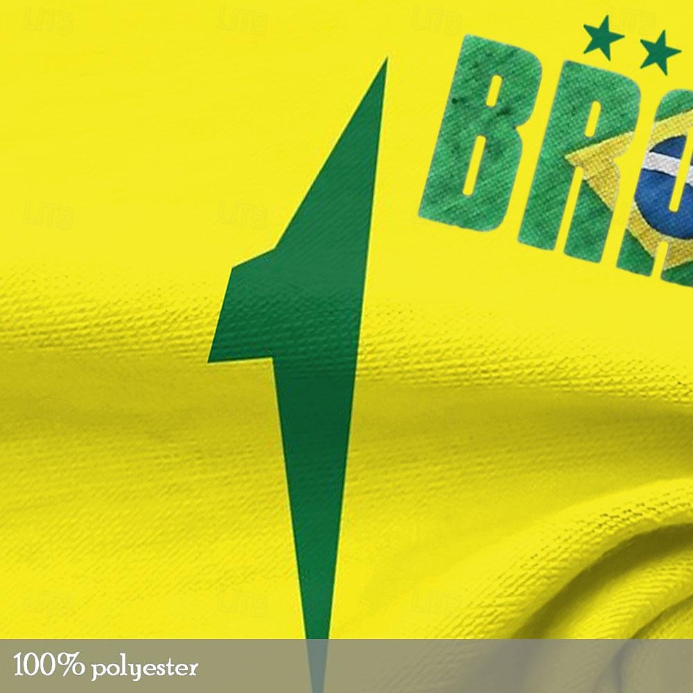Voor heren Vlag Brazilië T-shirt Korte mouw T-shirt 3D-afdrukken Strakke ronde hals Overhemd Buiten Sportkleding Geel Groen Zomer Lente Kleding S M L XL XXL XXXL 2026 - $19.49 –P3