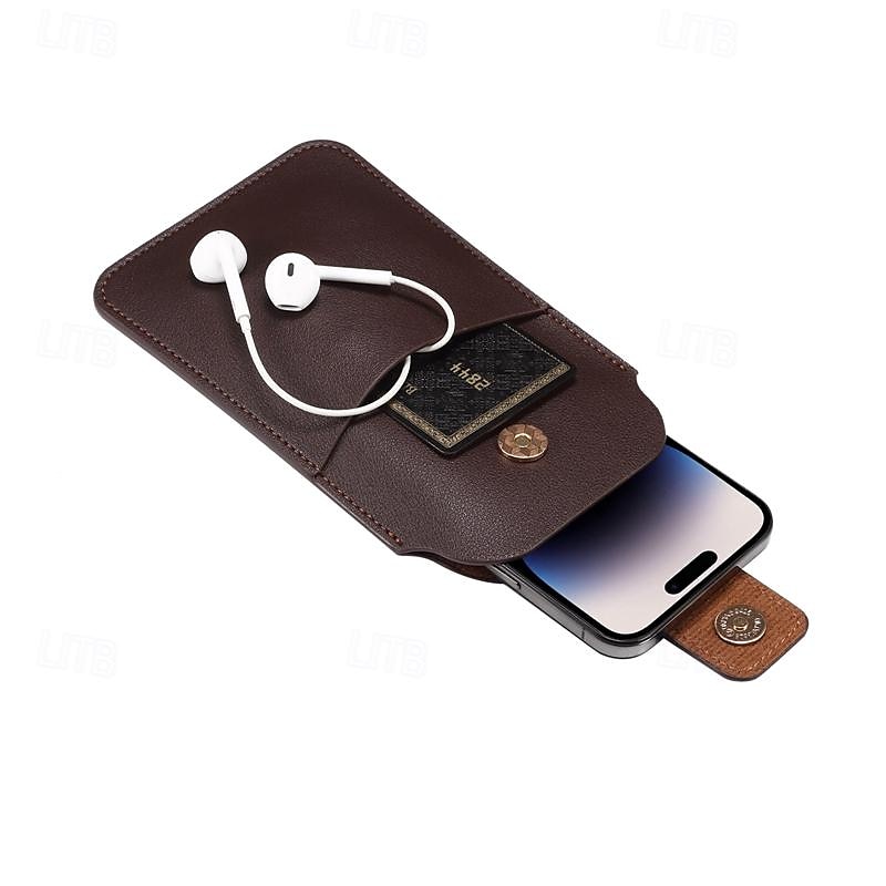 Funda con bucle para teléfono móvil para hombre, cinturón, bolso de cintura, accesorios, bolso de cuero pu, billetera para teléfono, cinturón vintage, funda protectora para teléfono móvil 2025 - $16.99 –P3