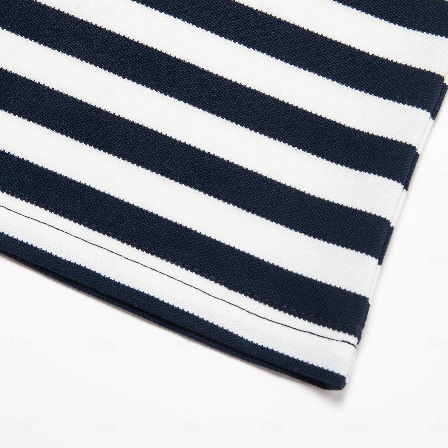 Herren Polo Strick-Polopullover Geschäft Lässig Revers Kurzarm Modern Formell Gestreift Horizontale Streifen Knöpfe Sommer Marineblau Polo 2025 - $4.99 –P6