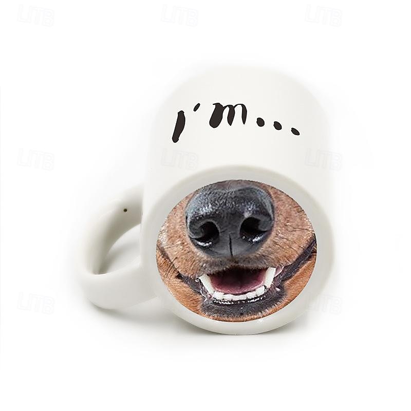 Caneca de cerâmica com nariz de porco, caneca de cerâmica com nariz de cachorro, xícara de café, chá, leite, bebida, presente engraçado e exclusivo, 400 ml de 2025 por $9.99 –P3