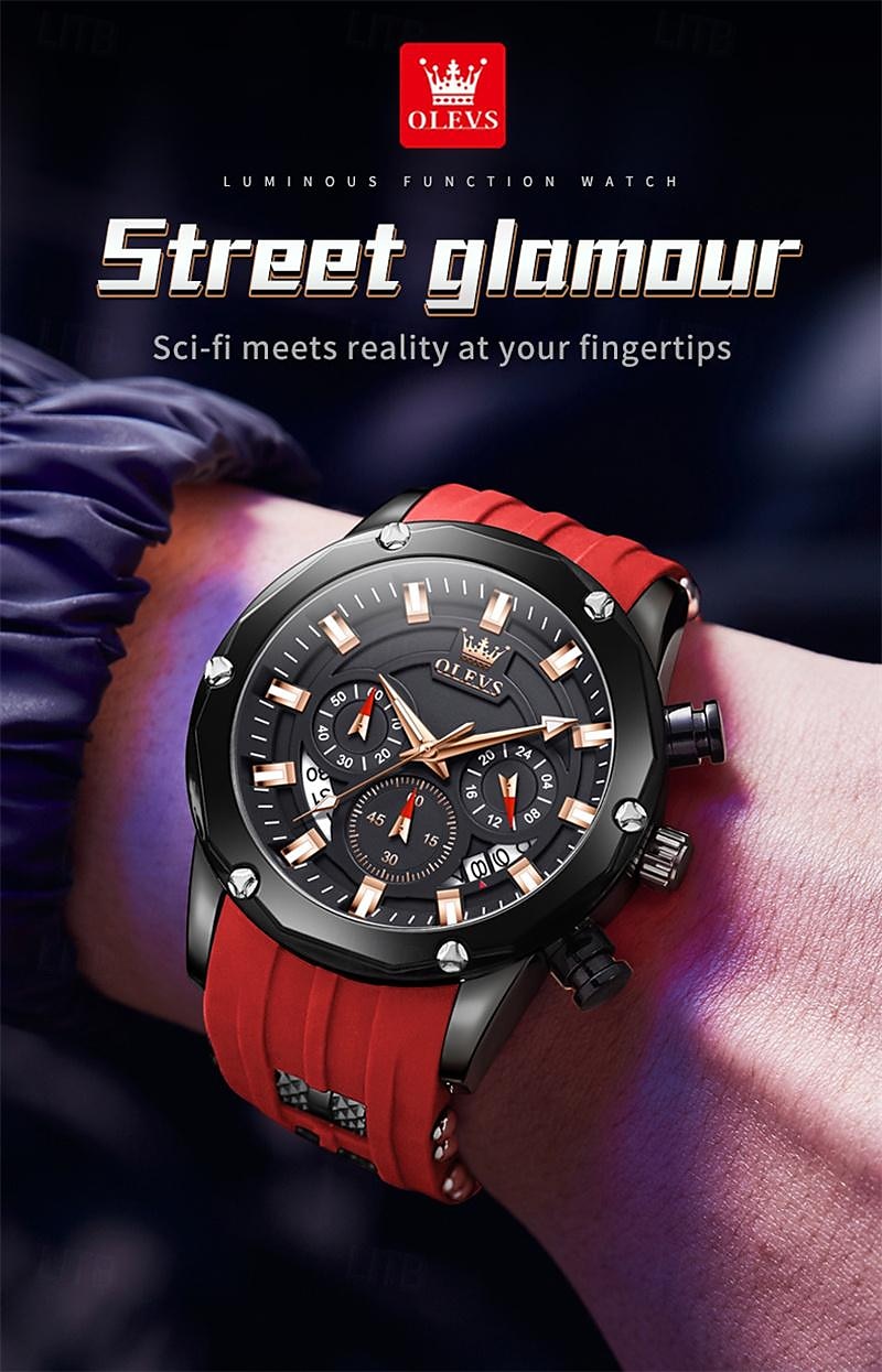 New Olevs Brand Men'S Business Watch Luminous Chronograph 24-Hour Indication Fashion Trend Multifunction Quartz Watch Waterproof Leisure Sports Men'S Wristwatch 2025 - $34.99 –P13