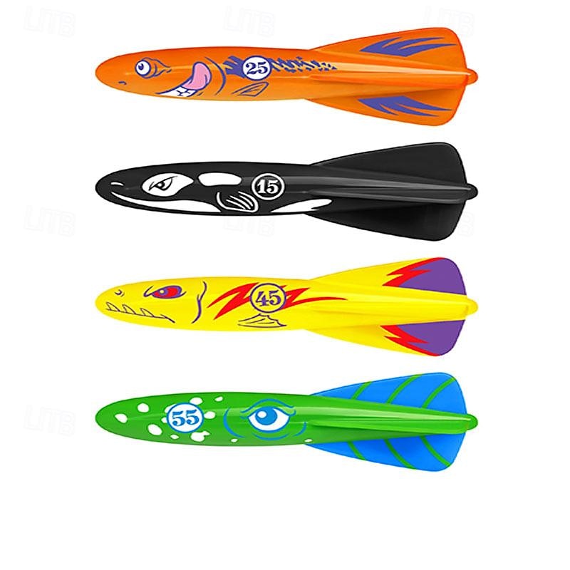 Jouets de piscine de plongée, natation sous-marine, lancer de requin torpille de plongée, paquet de 4 de 2025 ? $19.34 –P7