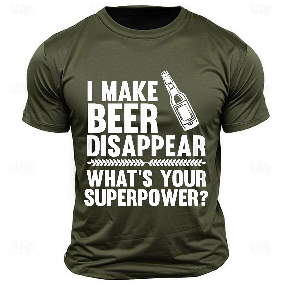 Homme Mot Lettre Drôle Bière T-shirt Coton Manche Courte Graphique Chemise Noir Blanche Vert Véronèse T-shirt confortable Rue Sport en Plein Air Vêtements de créateurs de mode de 2025 ? $15.99 –P1
