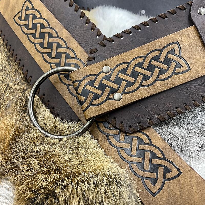 Punk y gótico Medieval Renacimiento Baile de Máscaras Cinturón Vikingo caballero celta Hombre Mujer Unisexo Vikingo Carnaval Mascarada Escenario Feria del Renacimiento LARP Adulto Cinturón 2025 - $32.99 –P7