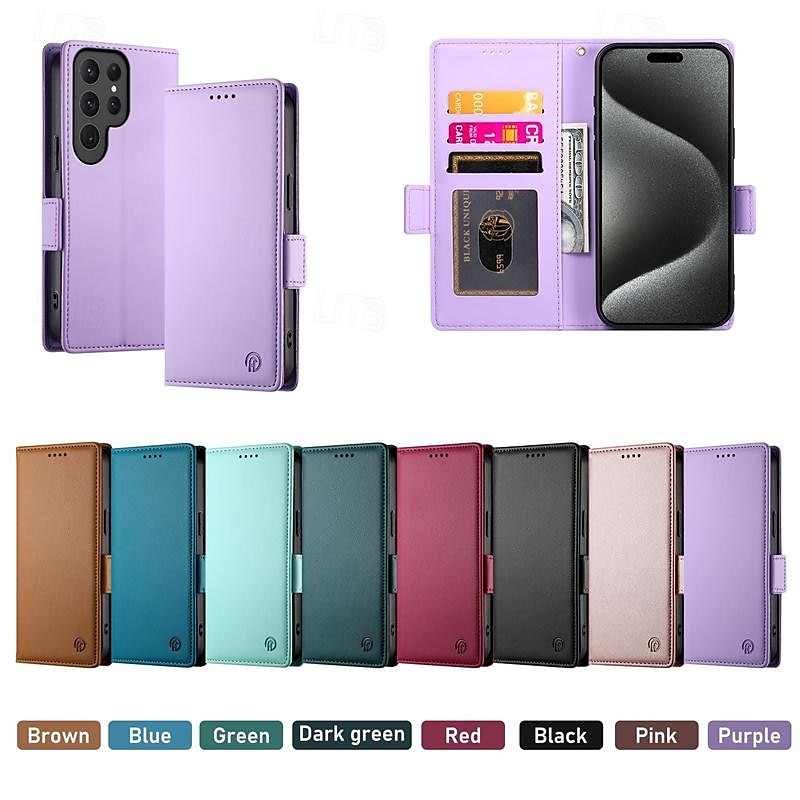 Phone Case For Samsung Galaxy A55 A35 A25 A15 5G A54 A34 A14 A73 A53 A33 A23 A13 A72 A52 A32 A22 A12 S25 Ultra Back Cover with Stand Holder Magnetic Card Slot Retro TPU PU Leather 2025 - $18.99 –P1