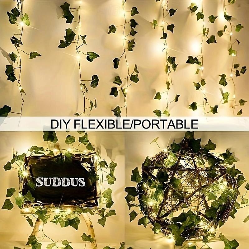 Elegant Wedding Party Reception 100 LED Solar Fairy Lights – 33ft Ivy String Lights 8 Modes Waterproof for Garden Home Decor 2025 - $14.99 –P4