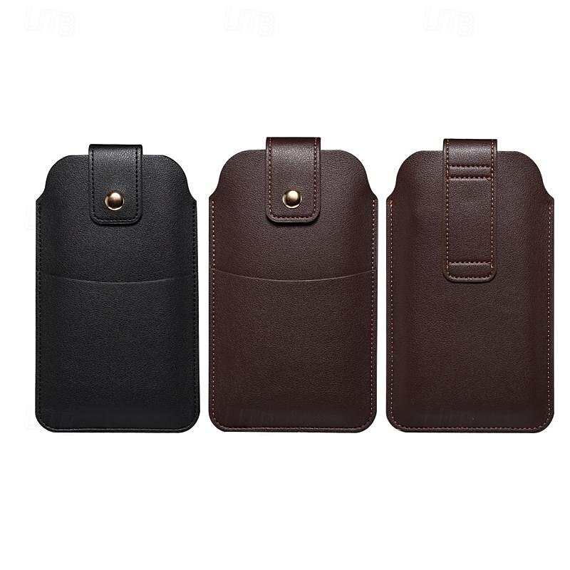 Funda con bucle para teléfono móvil para hombre, cinturón, bolso de cintura, accesorios, bolso de cuero pu, billetera para teléfono, cinturón vintage, funda protectora para teléfono móvil 2025 - $16.99 –P1