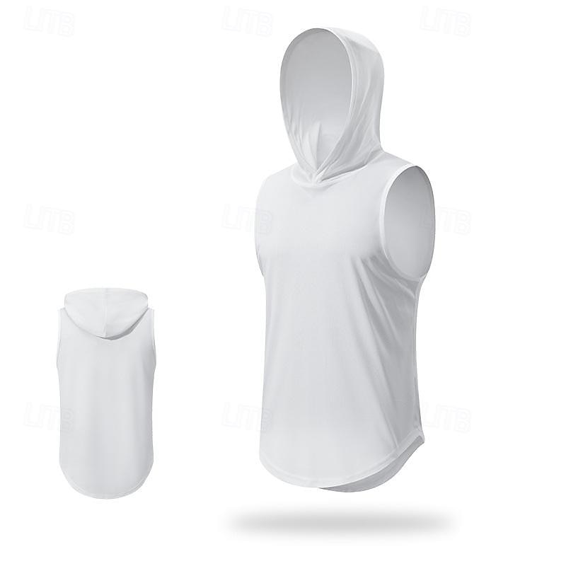Homens Camiseta Colete de Trilha Sem Manga Com Capuz Malha Íntima Camisa sem mangas Colete superior Ao ar livre Secagem Rápida Macio Redutor de Suor Verão Poliéster Preto Branco Azul Marinho de 2026 por $12.99 –P2