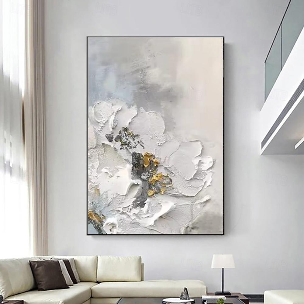 peintures à l'huile faites à la main toile art mural décoration style wabi-sabi fleurs abstraites simples pour la décoration intérieure roulé sans cadre peinture non étirée de 2025 ? $54.99 –P5