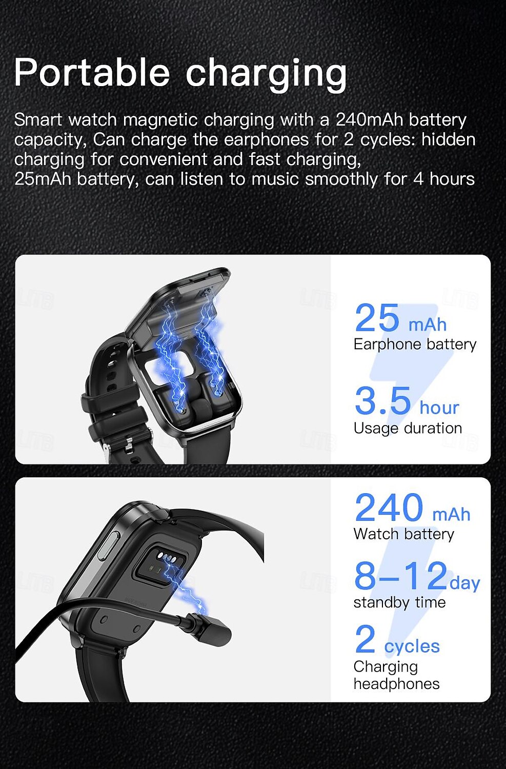 X9 2 in 1 Smart Watch With Earbuds Smartwatch TWS Bluetooth Earphone Heart Rate Monitor Sport Watch Fitness Watch 2025 - $76.99 –P7